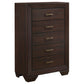 Kauffman 5-drawer Bedroom Chest Dark Cocoa