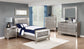 Leighton Wood Twin Panel Bed Metallic Mercury