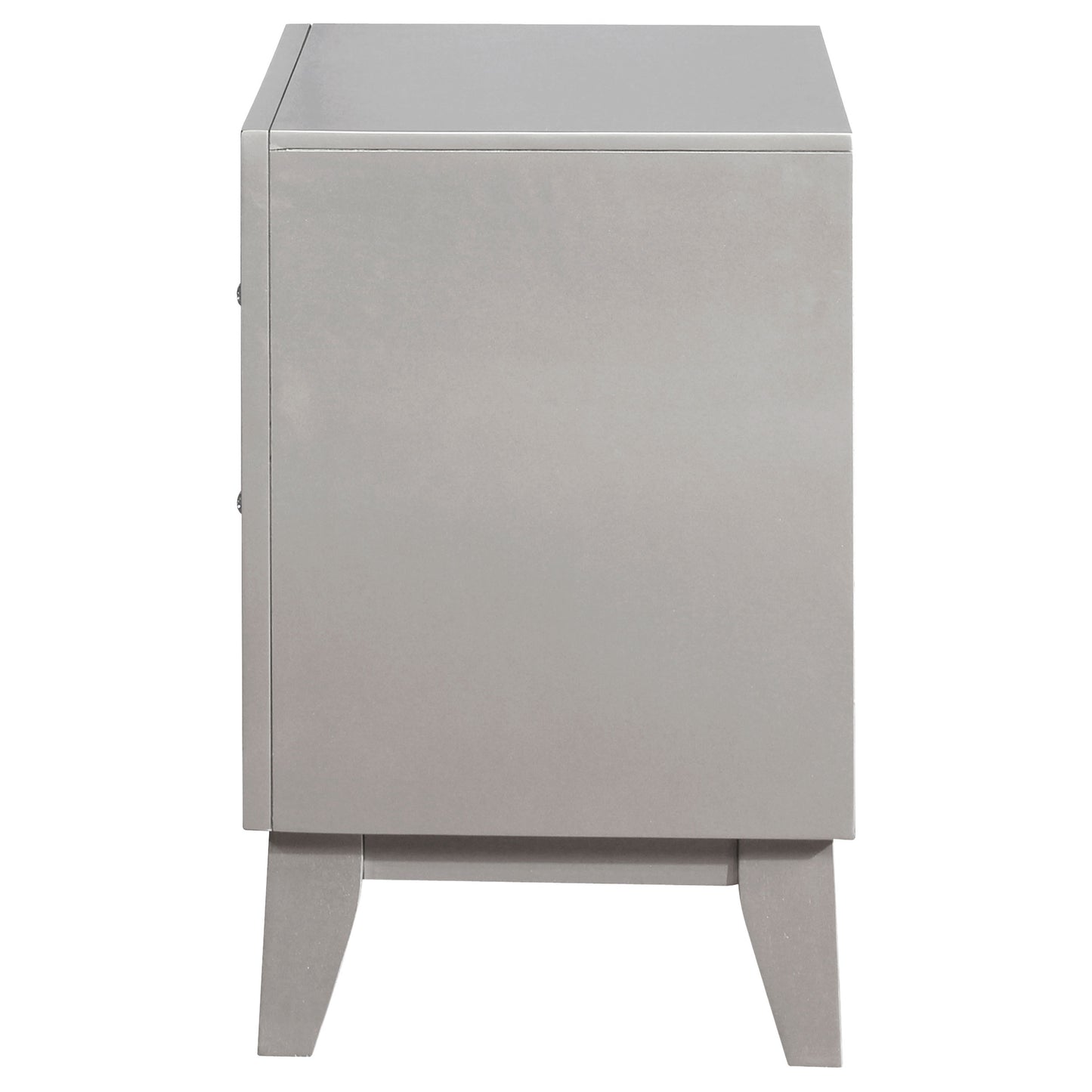 Leighton 2-drawer Nightstand Metallic Mercury