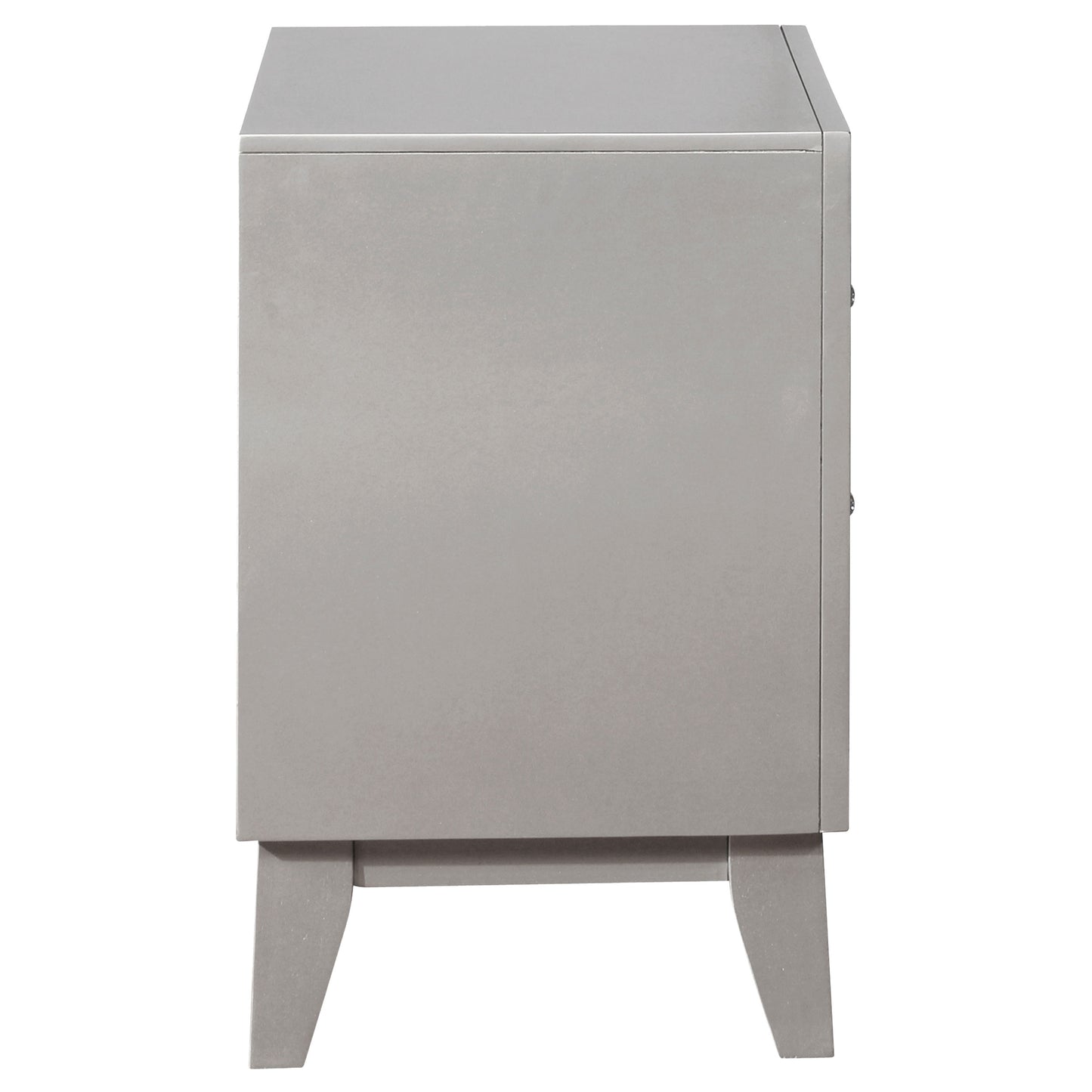 Leighton 2-drawer Nightstand Metallic Mercury