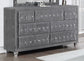 Deanna 7-drawer Upholstered Dresser Grey