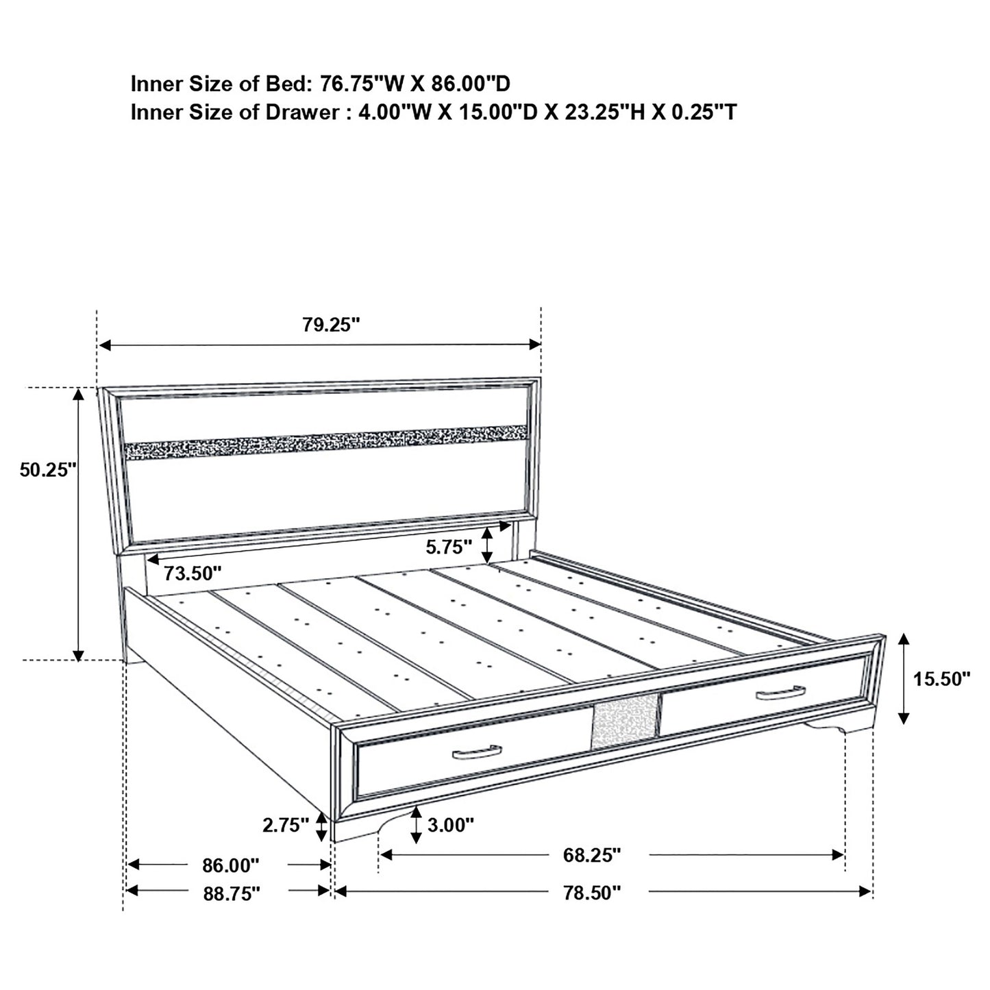 Miranda 5-piece California King Bedroom Set White