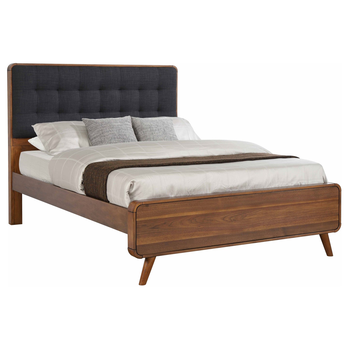 Robyn Wood Queen Panel Bed Dark Walnut