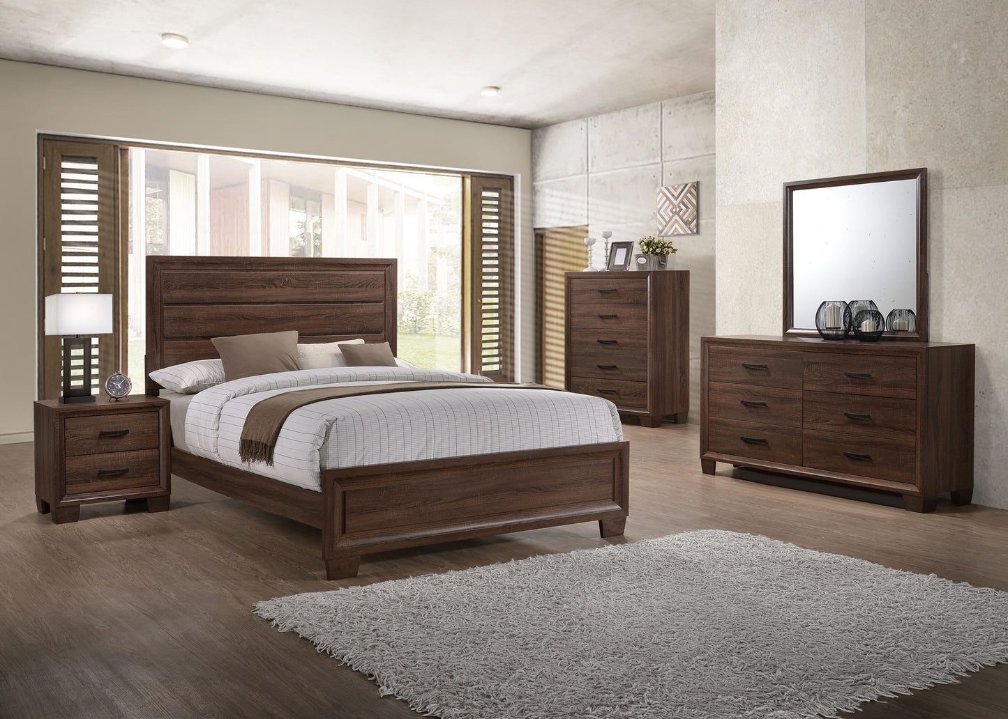 Brandon 4-piece Queen Bedroom Set Warm Brown