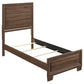 Brandon Wood Twin Panel Bed Warm Brown