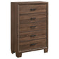 Brandon 5-drawer Bedroom Chest Warm Brown