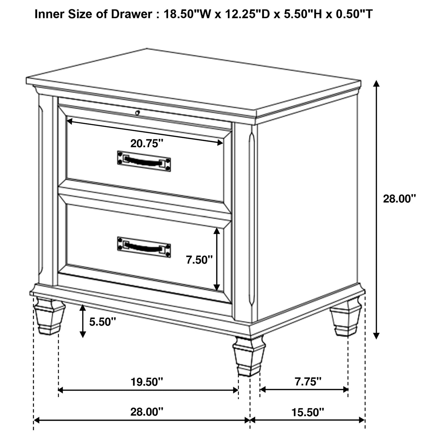 Franco 4-piece Queen Bedroom Set Distressed White