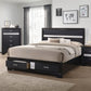 Miranda 51-inch Wood California King Storage Panel Bed Black