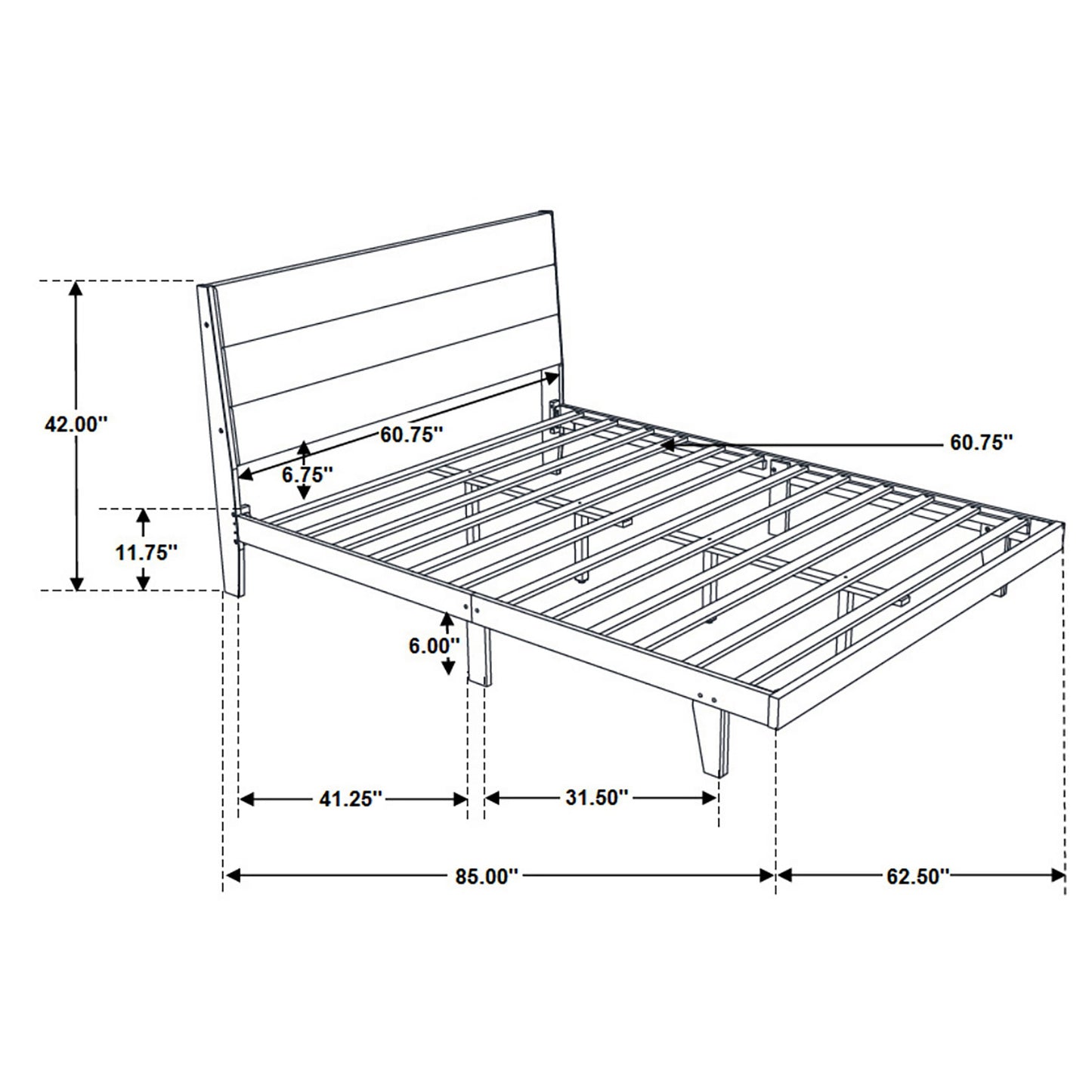 Mays Wood Queen Panel Bed Walnut