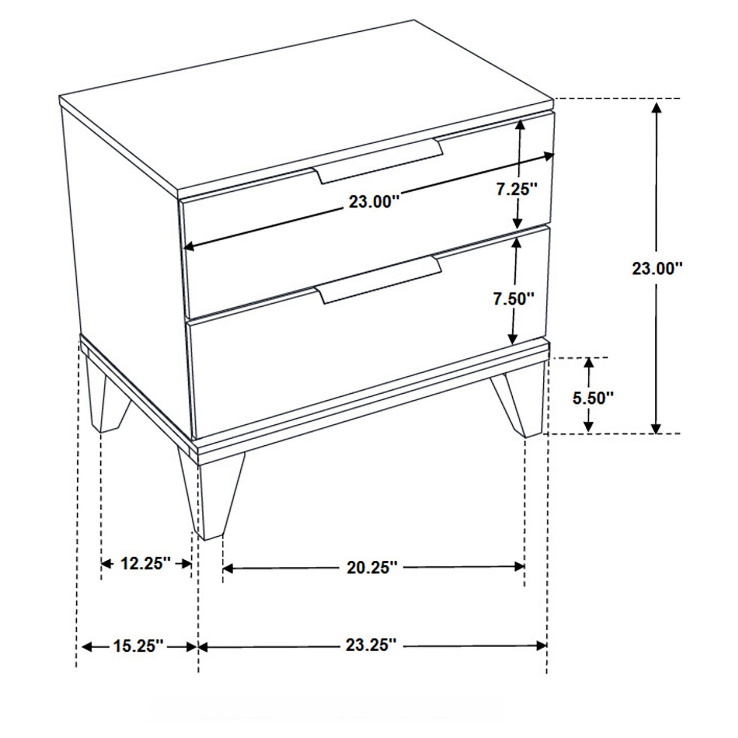 Mays 2-drawer Nightstand Walnut