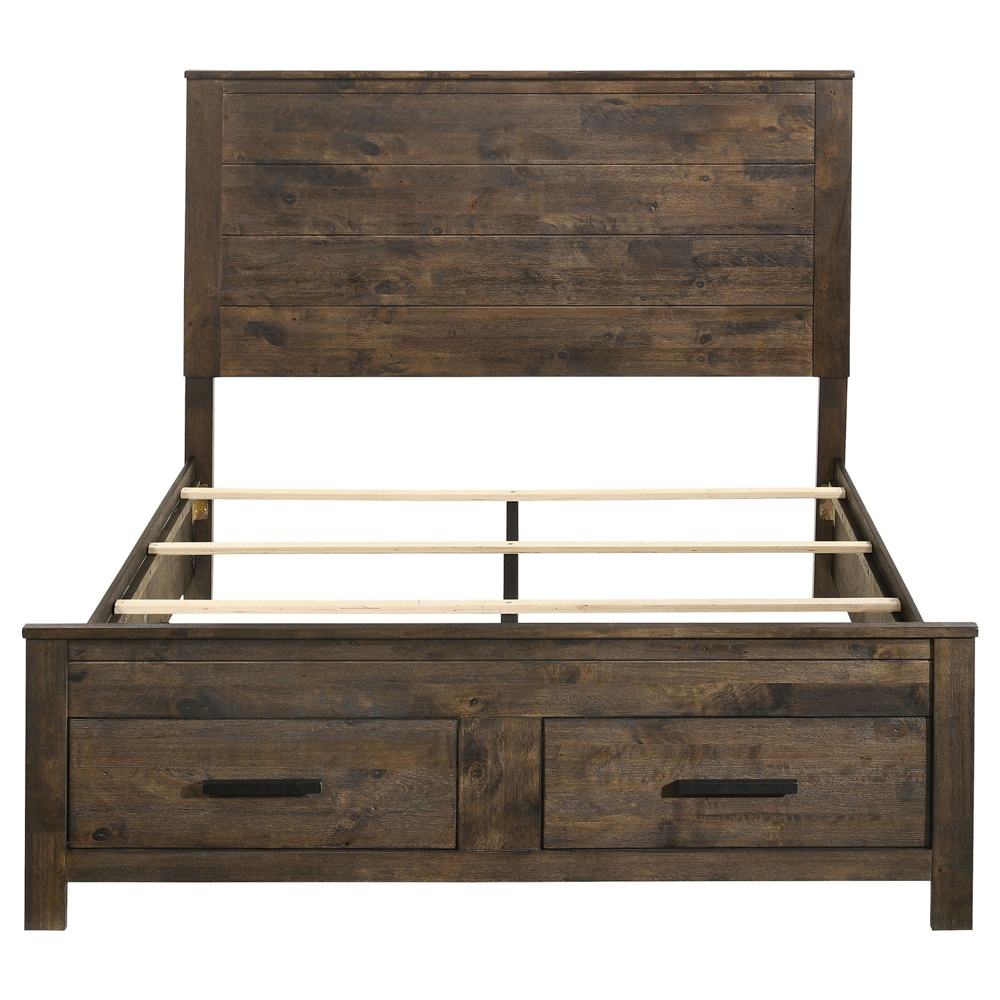 Woodmont Wood Queen Storage Panel Bed Rustic Golden Brown