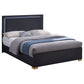 Marceline Wood Queen LED Panel Bed Black