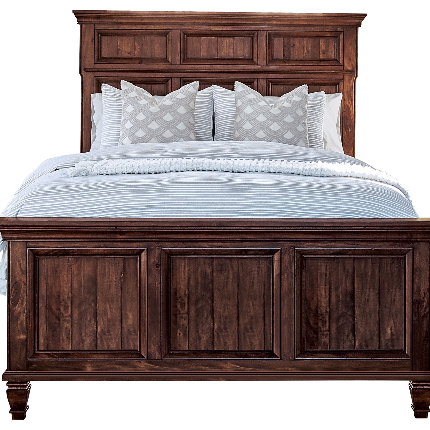 Avenue Wood Eastern King Panel Bed Weathered Burnished Brown