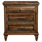 Avenue 3-drawer Nightstand Weathered Burnished Brown