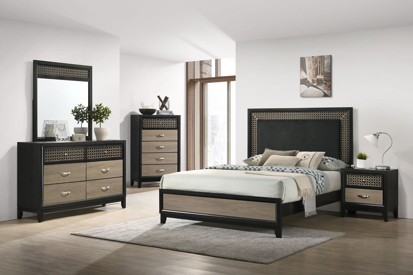 Valencia 5-piece Queen Bedroom Set Black