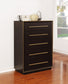 Durango 5-drawer Bedroom Chest Smoked Peppercorn