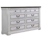 Hillcrest 9-drawer Dresser Distressed White