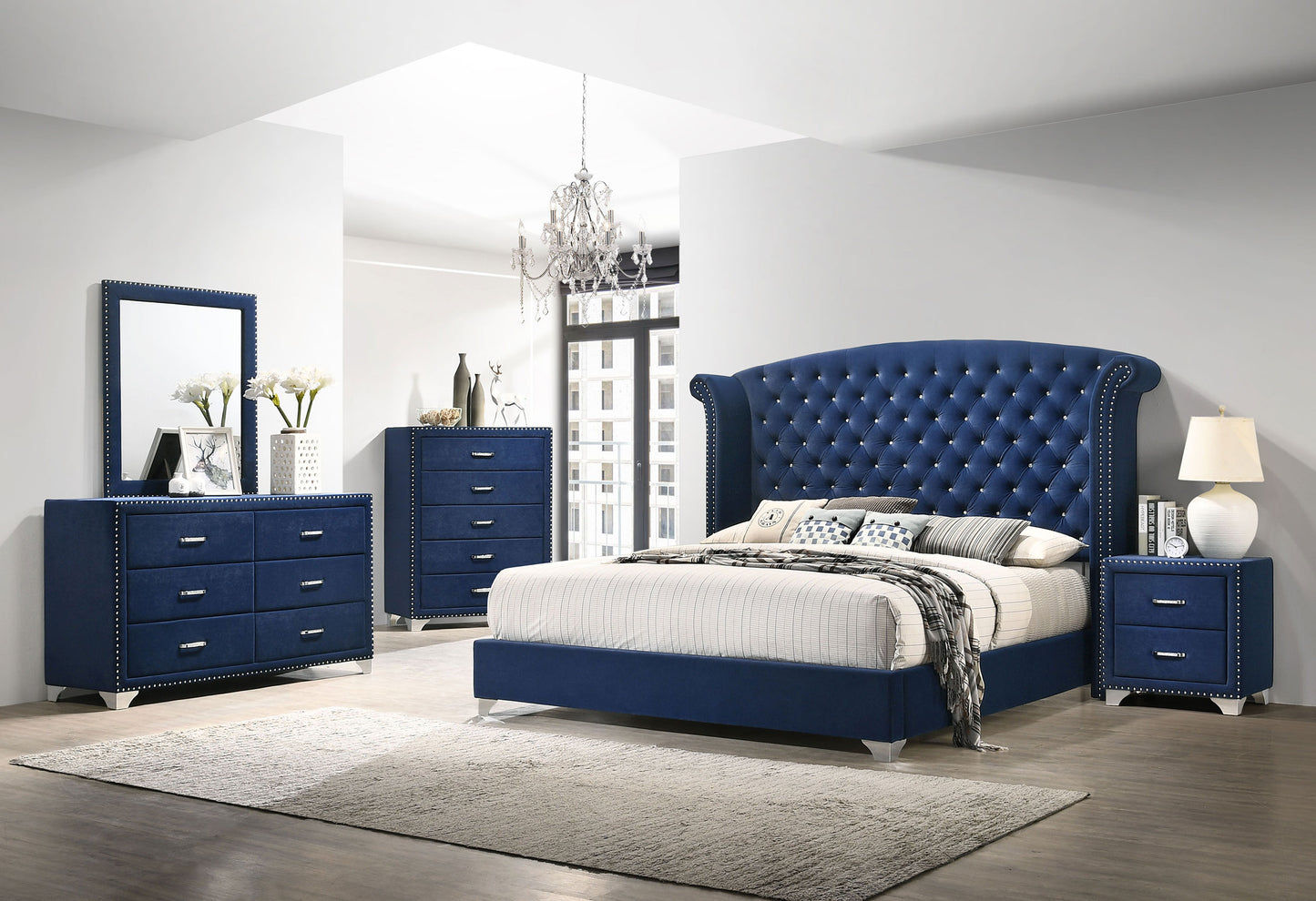 Melody 5-piece Queen Bedroom Set Pacific Blue