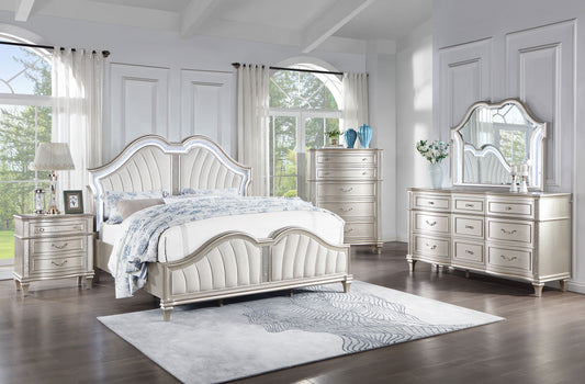 Evangeline 5-piece Eastern King Bedroom Set Silver Oak