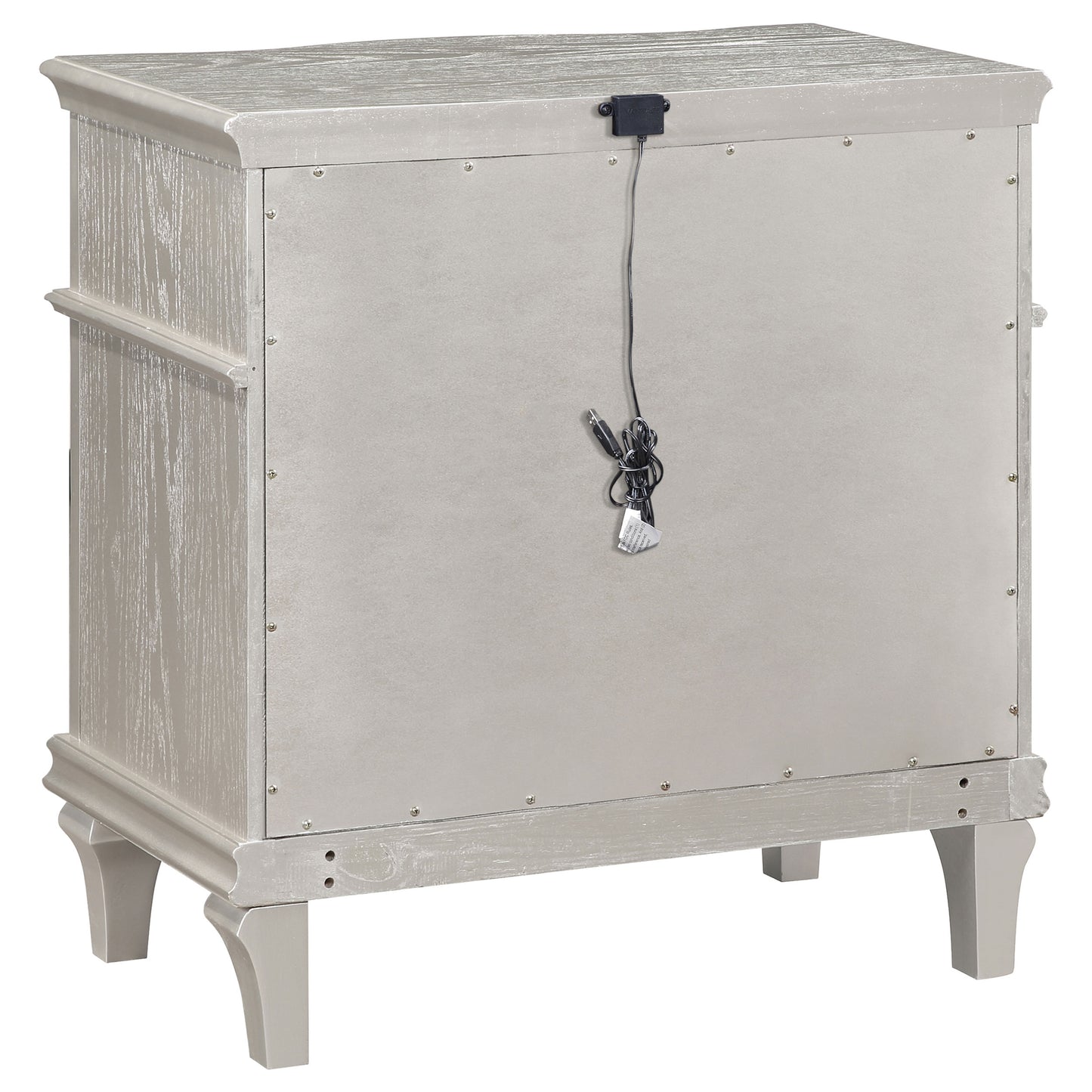 Evangeline 3-drawer Nightstand Silver Oak