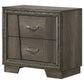 Janine 2-drawer Nightstand Grey