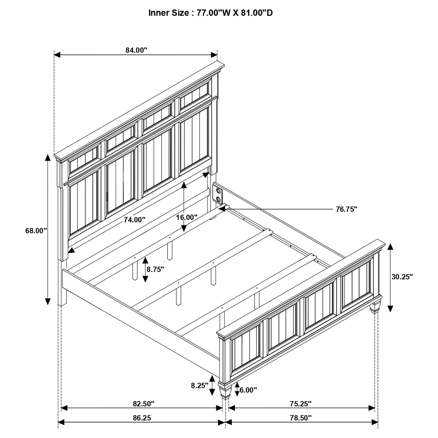 Avenue Wood Eastern King Panel Bed Weathered Grey