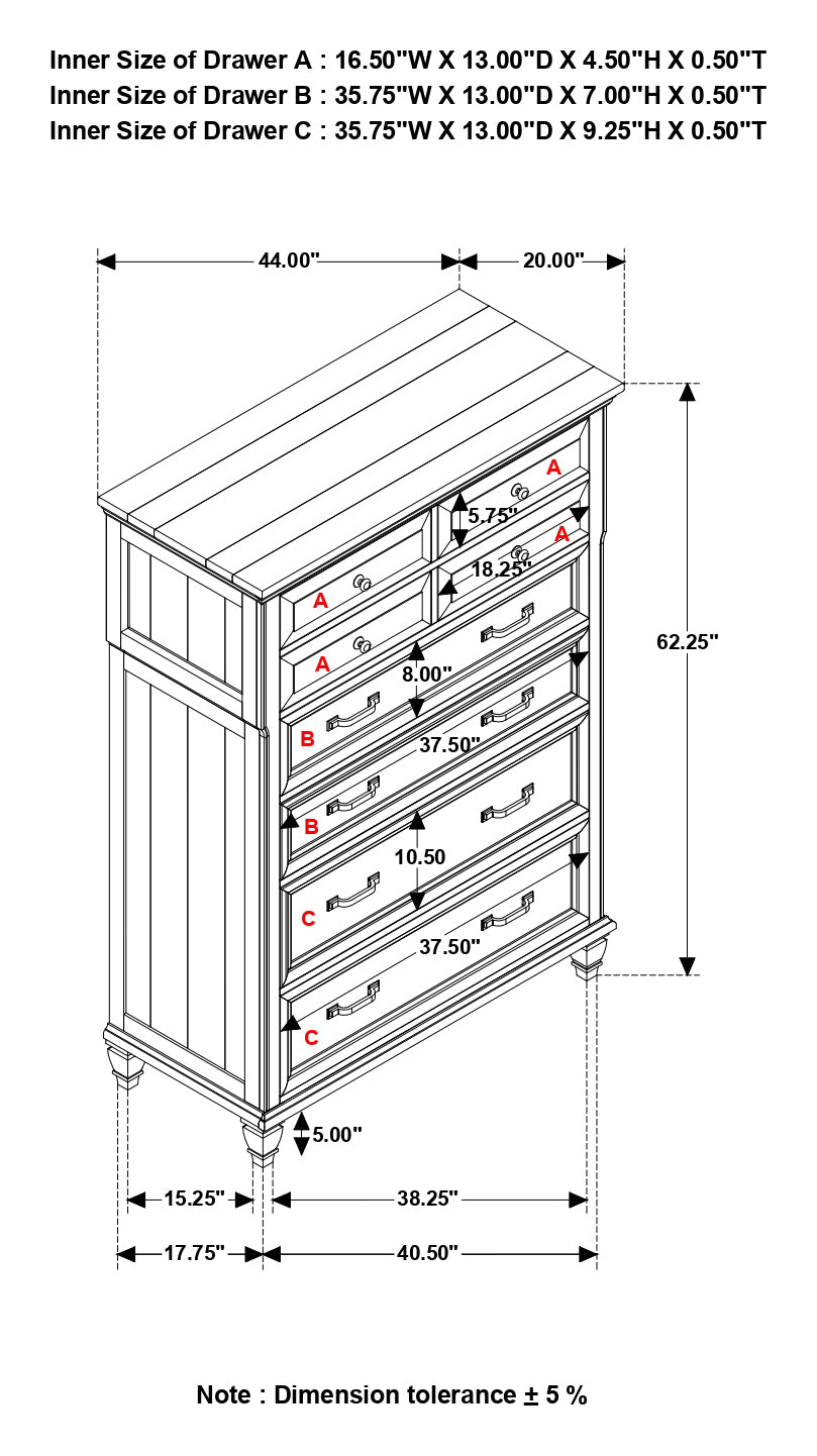 Avenue 8-drawer Bedroom Chest Weathered Grey