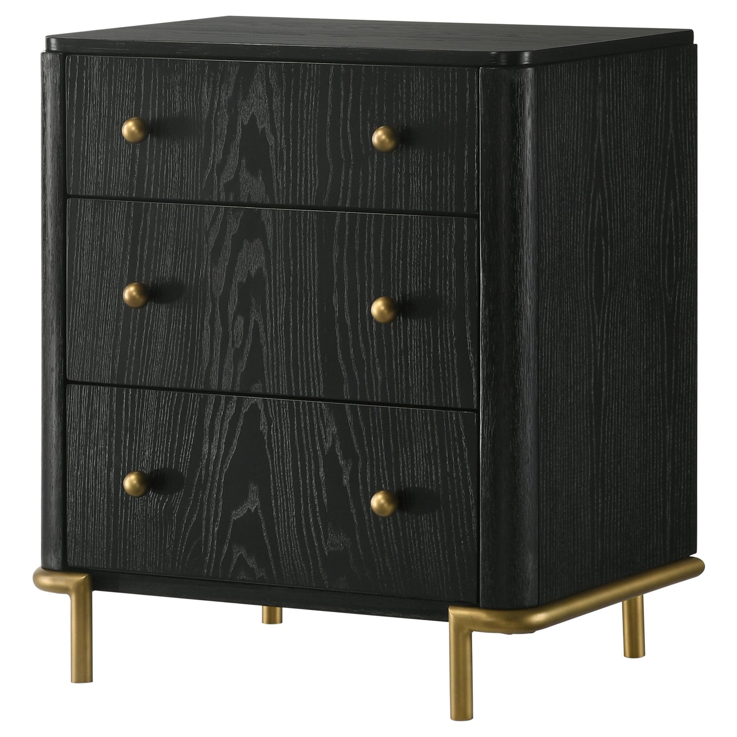 Arini 3-drawer Nightstand Black