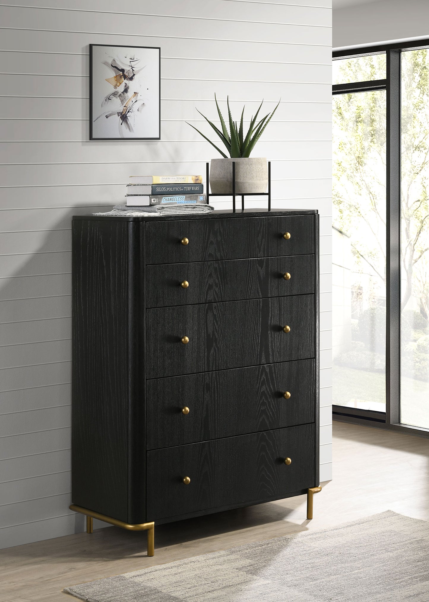 Arini 5-drawer Bedroom Chest Black