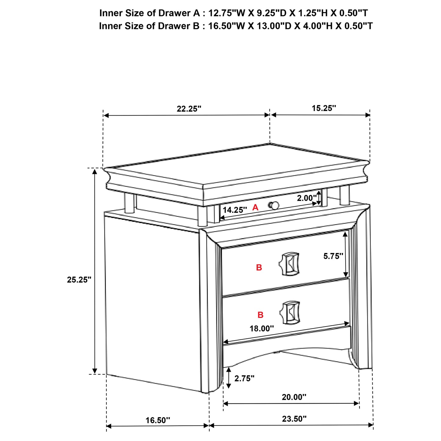 Giselle 3-drawer Nightstand Rustic Beige