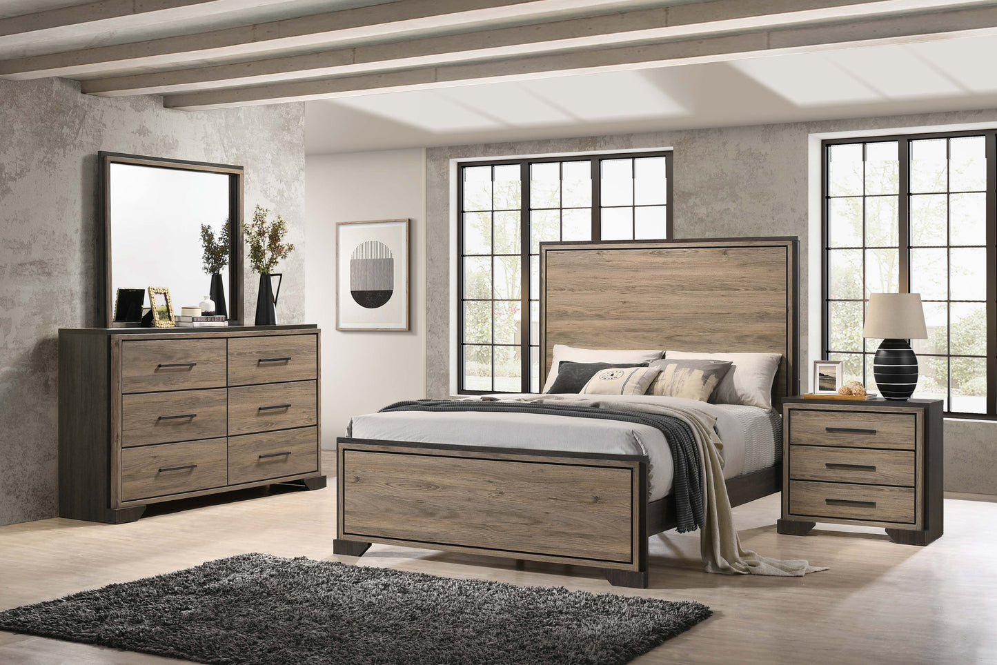 Baker 4-piece California King Bedroom Set Light Taupe