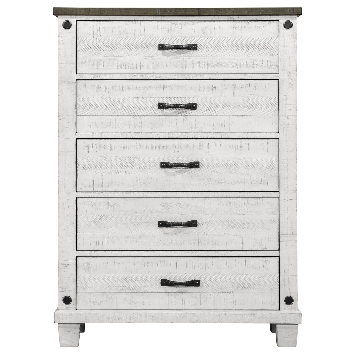 Lilith 5-drawer Bedroom Chest Distressed White