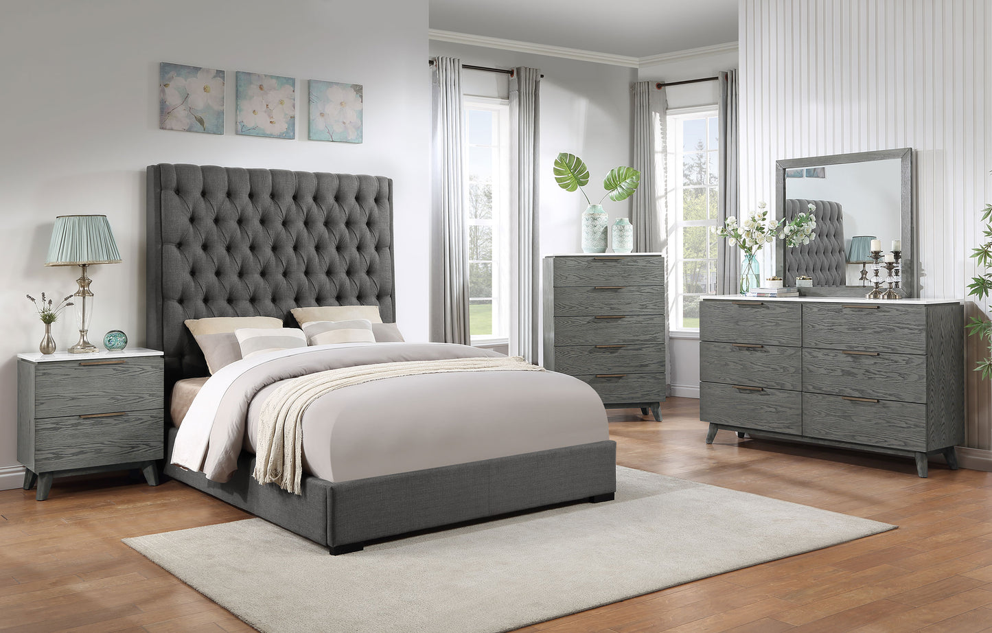 Nathan 5-drawer Bedroom Chest Grey