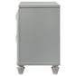 Veronica 2-drawer Nightstand Light Silver