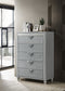 Veronica 5-drawer Bedroom Chest Light Silver