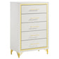 Lucia 5-drawer Bedroom Chest of Drawers White