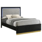 Caraway Wood Eastern King LED Panel Bed Black