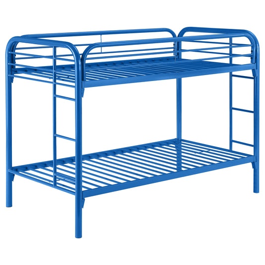 Morgan Metal Twin Over Twin Bunk Bed Blue