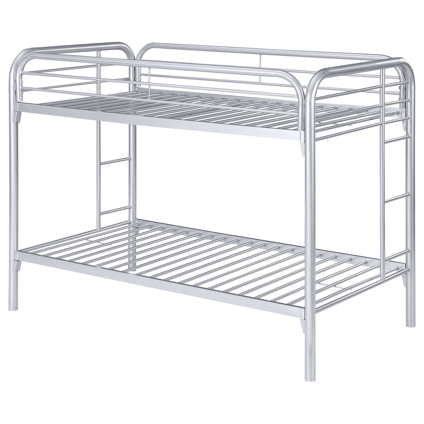 Morgan Metal Twin Over Twin Bunk Bed Silver