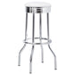 Retro Upholstered Metal Swivel Bar Stool White (Set of 2)