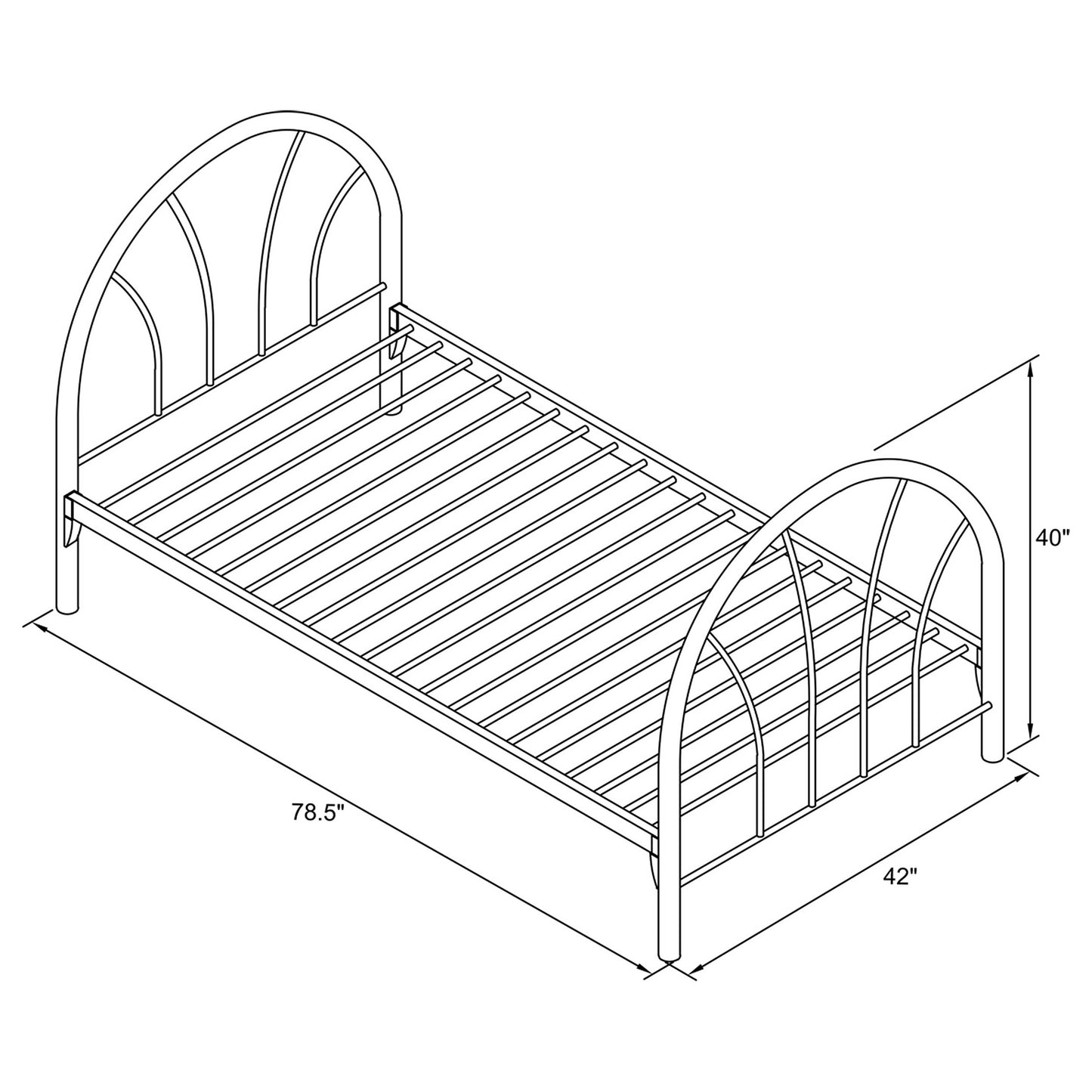 Marjorie Metal Twin Open Frame Bed Blue