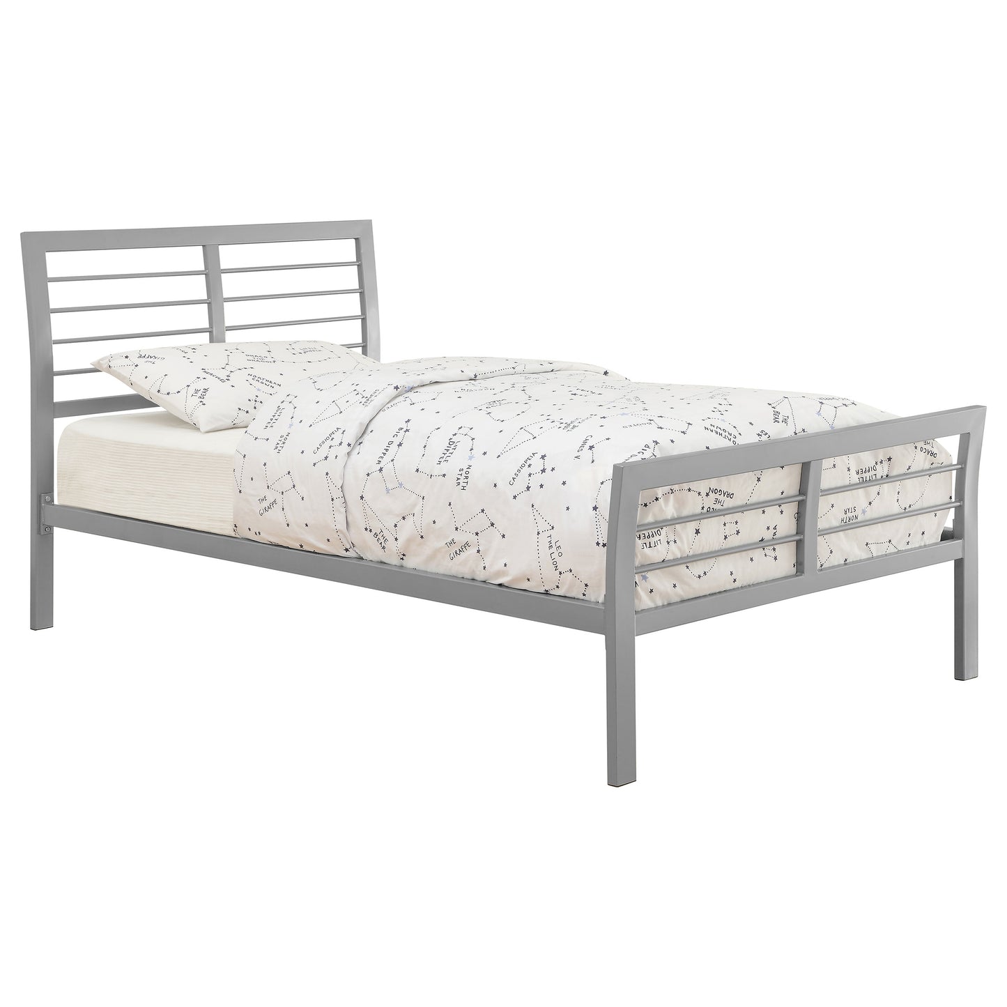 Cooper Metal Twin Open Frame Bed Silver