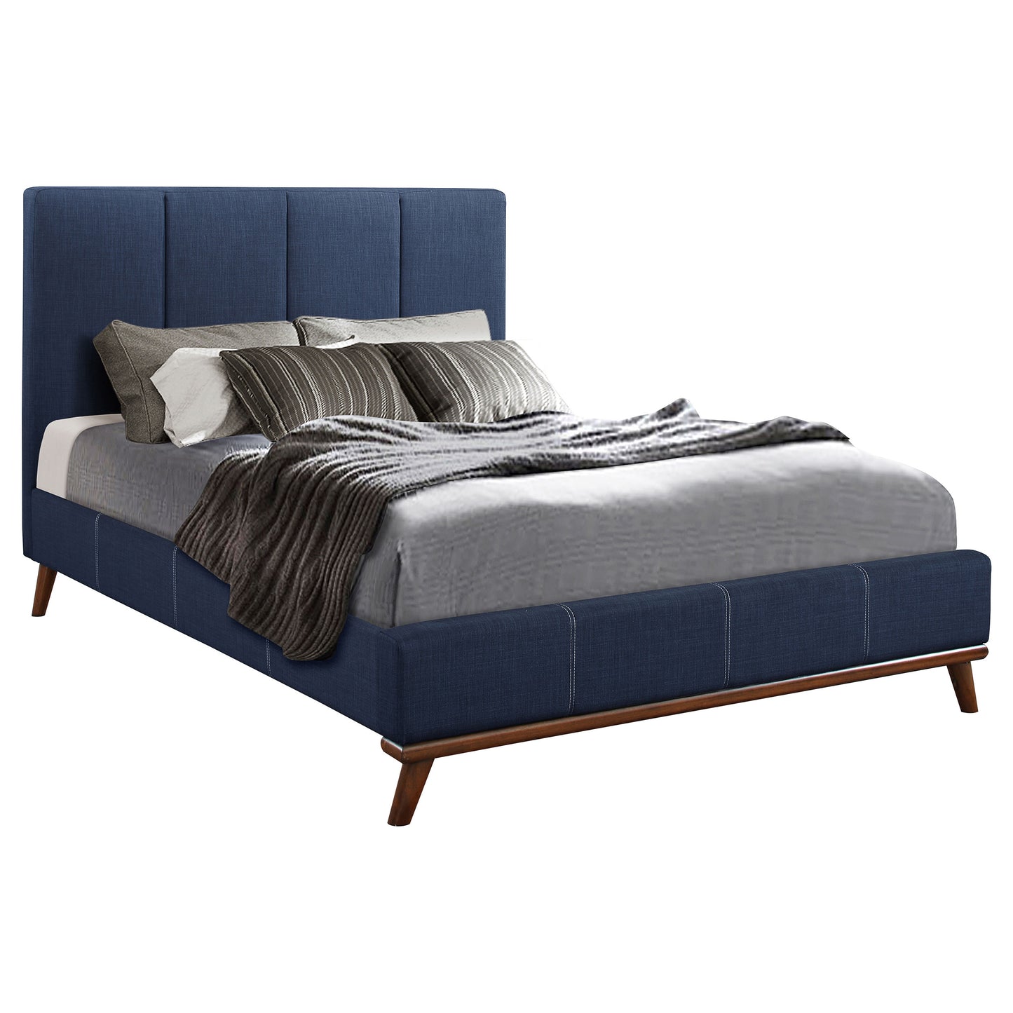 Charity Upholstered Full Panel Bed Blue