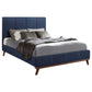 Charity Upholstered Eastern King Panel Bed Blue