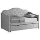 Elmore Upholstered Twin Daybed with Trundle Light Grey