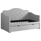 Elmore Upholstered Twin Daybed with Trundle Light Grey