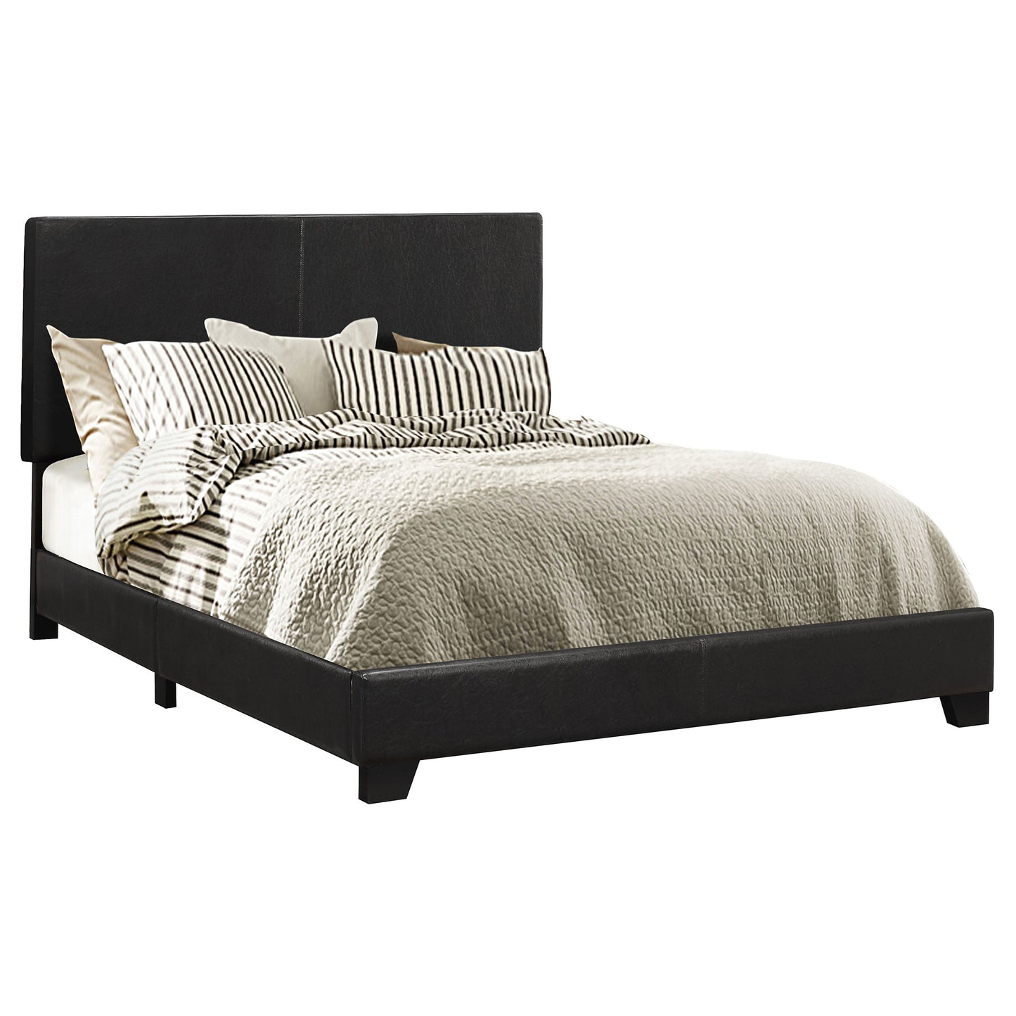 Dorian Upholstered California King Panel Bed Black