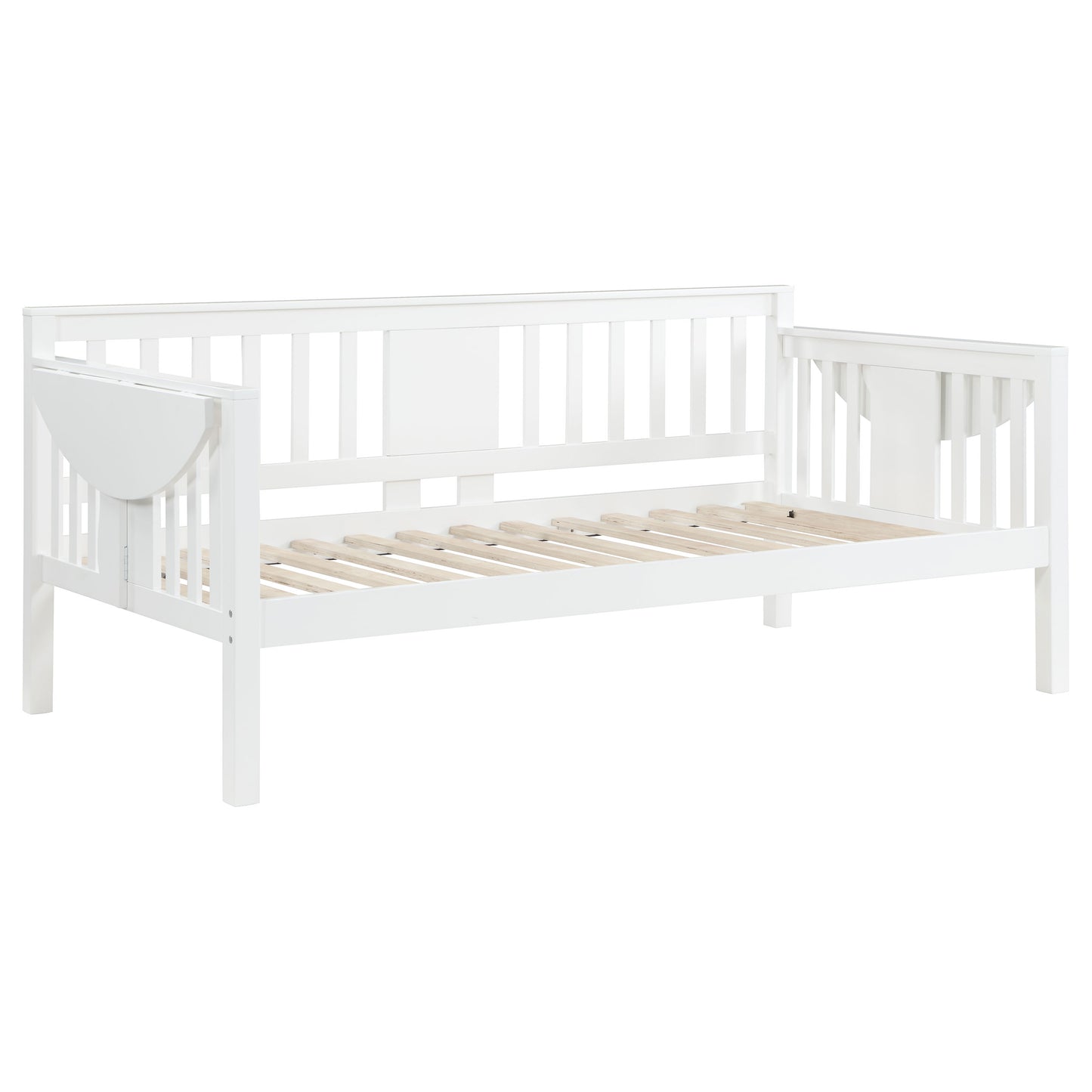 Bethany Wood Twin Daybed with Drop-down Tables White