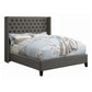 Bancroft Upholstered Full Wingback Bed Grey