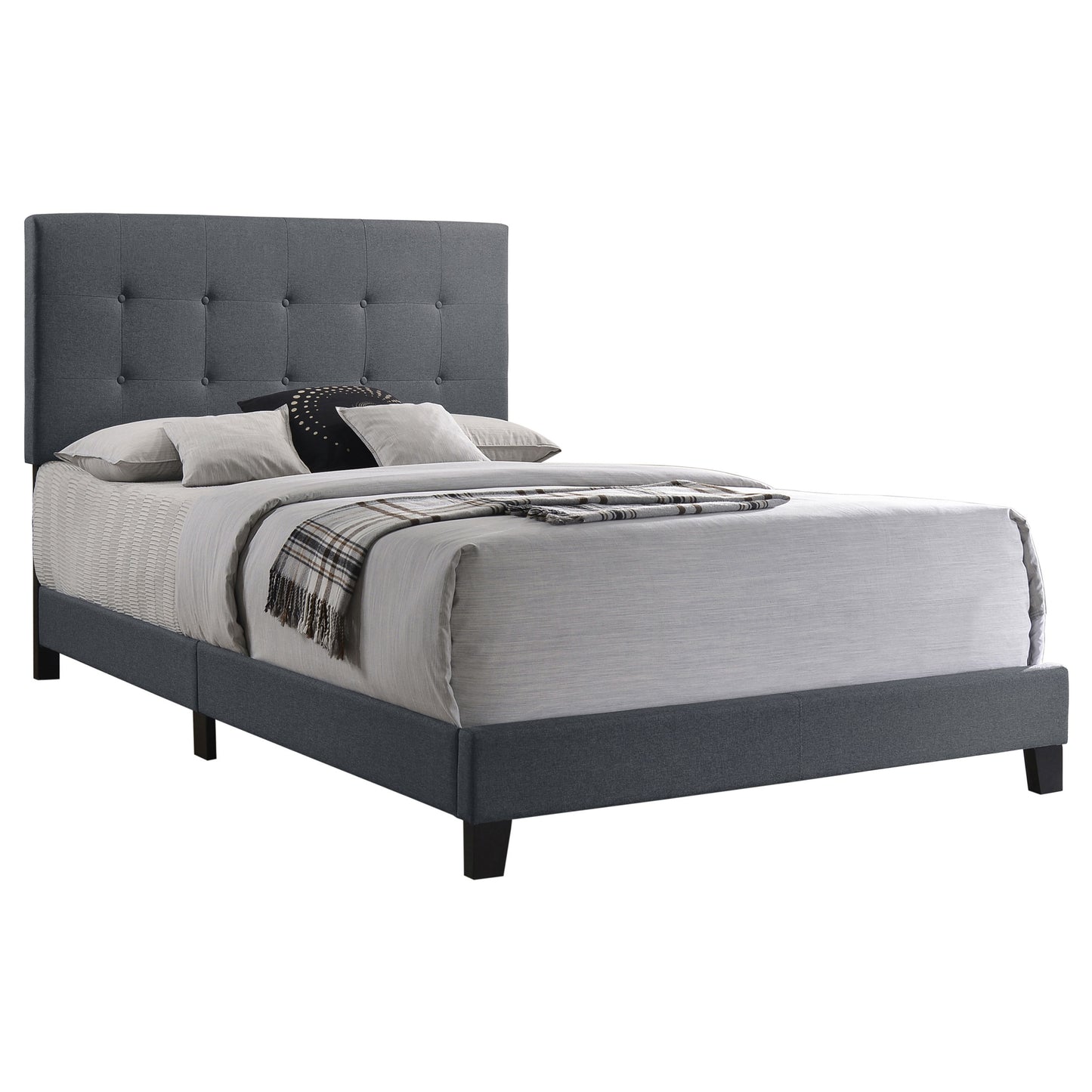 Mapes Upholstered Eastern King Panel Bed Grey